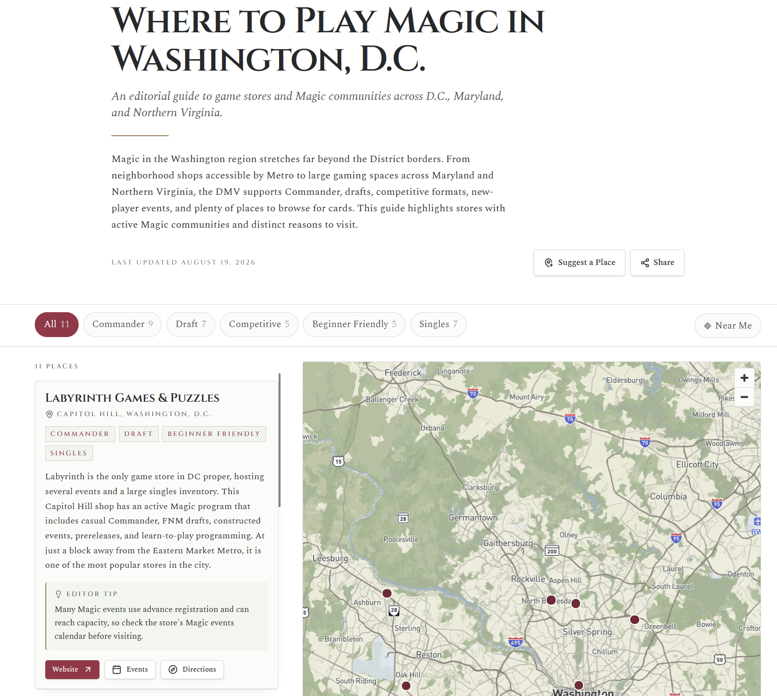 Magic Map interface